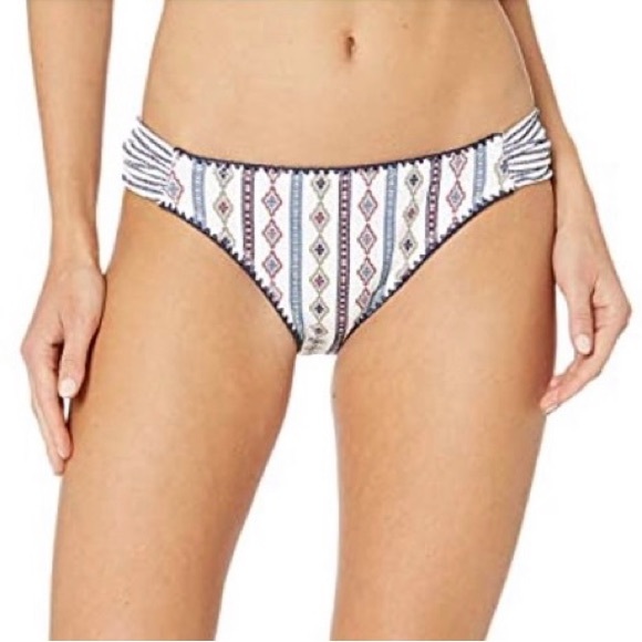 Jessica Simpson WHITE MULTI Moroccan Stripe Bikini Bottoms - Picture 7 of 9